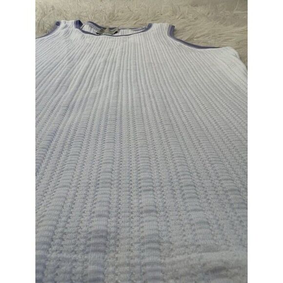 Anthropologie Saturday Sunday Seidler Ribbed Tank Top White & Purple Size Large - Picture 7 of 8